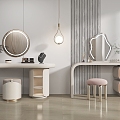 Modern Cream Style Home Dressing Table 3d model