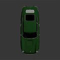 Green Classic Sports Car With Retro Design White Wheels And Black Windows
