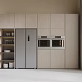 Built-in Refrigerator Oven Cabinet Sideboard 3d model