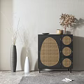 Nordic Sideboard Solid Wood Sideboard 3d model