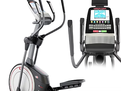 Fitness Equipment Elliptical Trainer Machine With Digital Display Panel And Ergonomic Handles 3d model