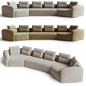 Modern Multiplayer Sofa Collection 3d model