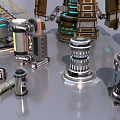Industrial Equipment Assortment Showcasing Mechanical Parts Gears Valves And Control Panels