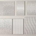 Stylish Decorative Metal Partitions With Various Perforated Patterns For Interior Decoration 3d model