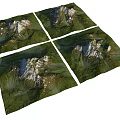 Green Mountain Garden Landscape Design With Four Sectional Models And Lush Vegetation