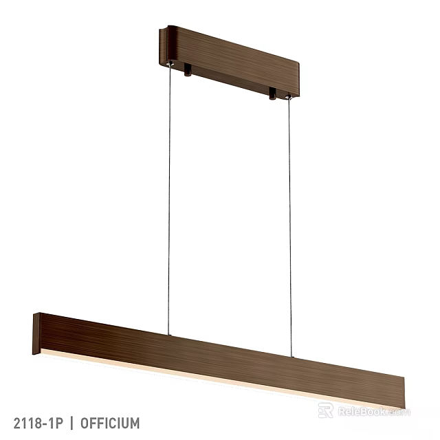 Sleek Modern Linear Pendant Light Design With Rectangular Frame And Hanging Wires 3d model