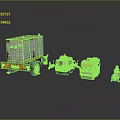 Construction Equipment Collection Featuring Trailer Generator Red Compressor Yellow Roller And Blue Cylinder