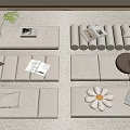 Soft Upholstered Cushions Arrangement In Modern Cozy Interior With Notebook Magazine And Flower