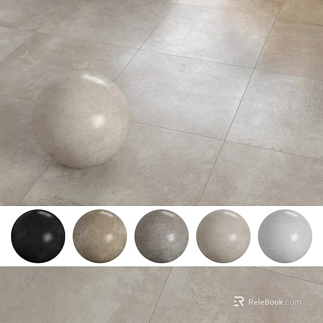 Spherical Component In Various Color Options Displayed On Tile Floor 3d model 