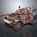 Military Armored Vehicle With Camouflage Paint Cannon Turret And Tactical Equipment