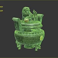 Bronze Furniture Decoration With Lion Sculpture And Carved Patterns Golden Accents