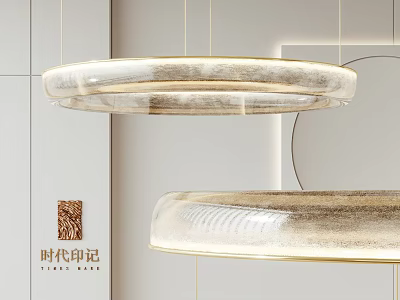 Elegant Modern Circular Glass Chandelier With Gold Metal Accent For Interior Design 3d model