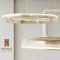 Elegant Modern Circular Glass Chandelier With Gold Metal Accent For Interior Design