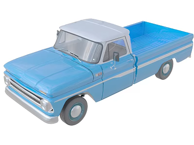 Vintage Blue Pickup Truck Toy Model With Classic Design And Open Bed 3d model