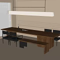 Modern tea table and chair combination 3d model