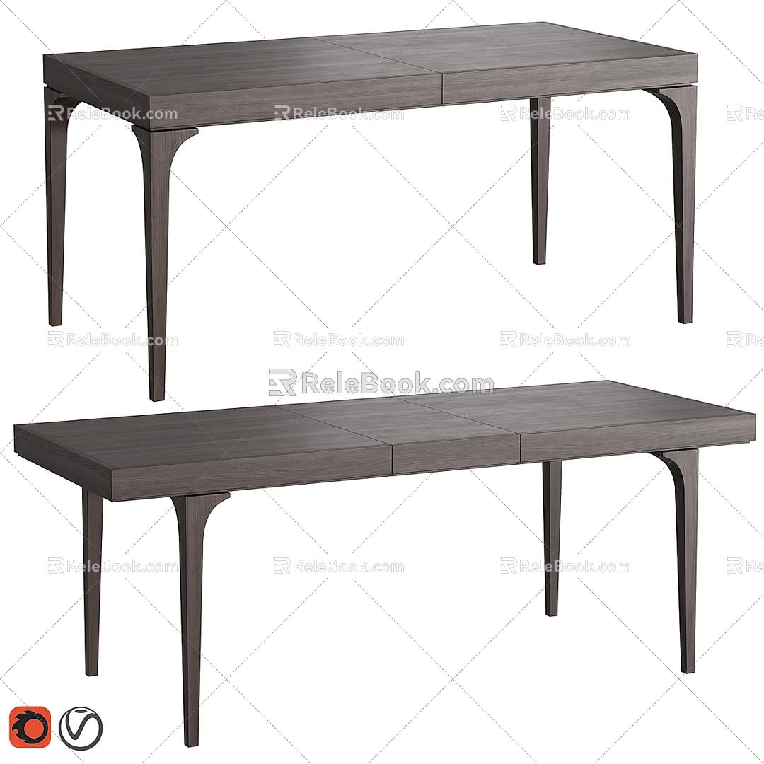 Dantone Home New Chinese Style Solid Wood Folding Dining Table 3d model