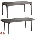 Sleek Dark Gray Wooden Dining Table With Matching Bench And Tapered Legs