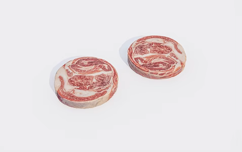 meat pieces raw meat pork 3d model