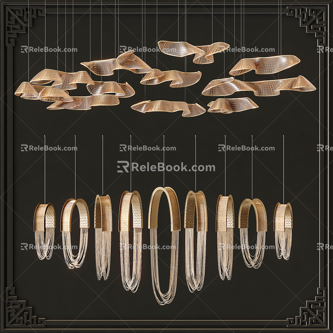 Light Luxury Crystal Chandelier 3d model