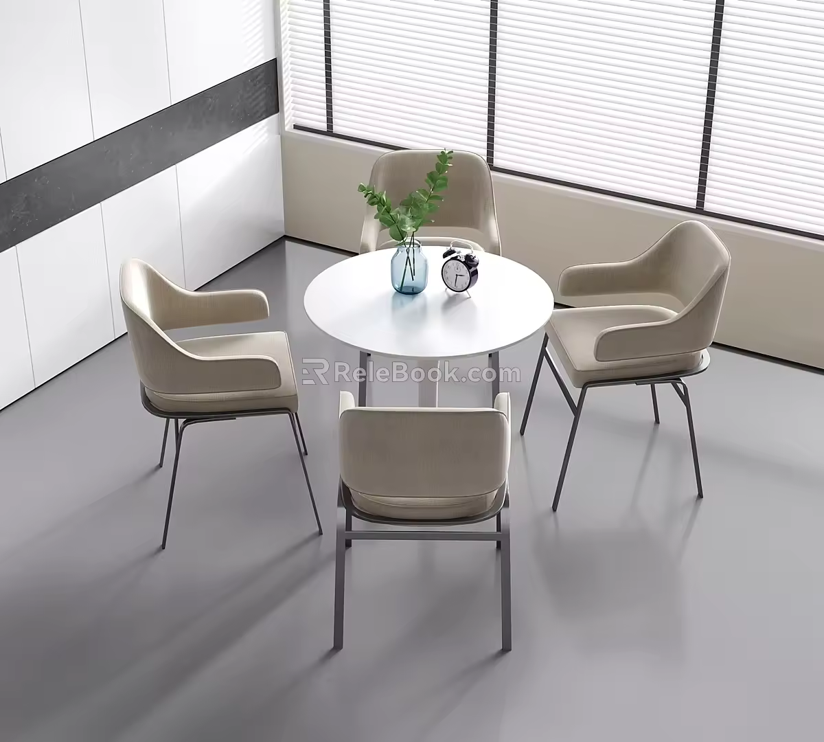 Modern Negotiation Table Casual Table and Chair Small Round Table Dining Table and Chair 3d model