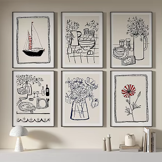 Modern minimalist decorative painting 3d model