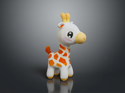 Plush Giraffe Toy As Decorative Accent For Kids Bedroom Furniture 3d model