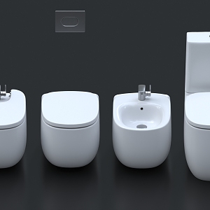 Toilet Flush Toilet Smart Toilet Wash Basin 3d model