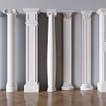 European Classical Roman Column Simple European Column Carved Column Head Column Square Column Roman Column 3d model