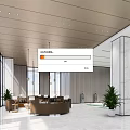 Elegant Modern Hotel Lobby With High Ceiling Marble Floor Pendant Lights And Green Plants
