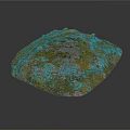 Rustic Natural Stone Slab With Moss Covered Surface And Textured Detail For Garden Decor