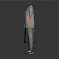 Daily Clothing Items on Mannequins Light Brown Top Gray Skirt Gray Coat Purple Inner Shirt and Pants