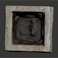 Square Stone Flower Pot With Intricate Carved Floral Leaf Patterns And Pedestal Base