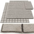 Square Rugs With Grid Design Available In Multiple Sizes And Textured Finish 3d model