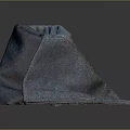 Blue Folded Scarf with Brand Label and Soft Quality Fabric Texture