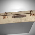 Vintage Suitcase With Leather Corners Metal Locks Brown Handle Classic Design