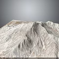 3D Terrain Model Featuring Mountain Range With Snow Covered Peaks And Topographic Details