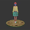Circular Platform With Geometric Star Pattern Design Standing On Dark Background