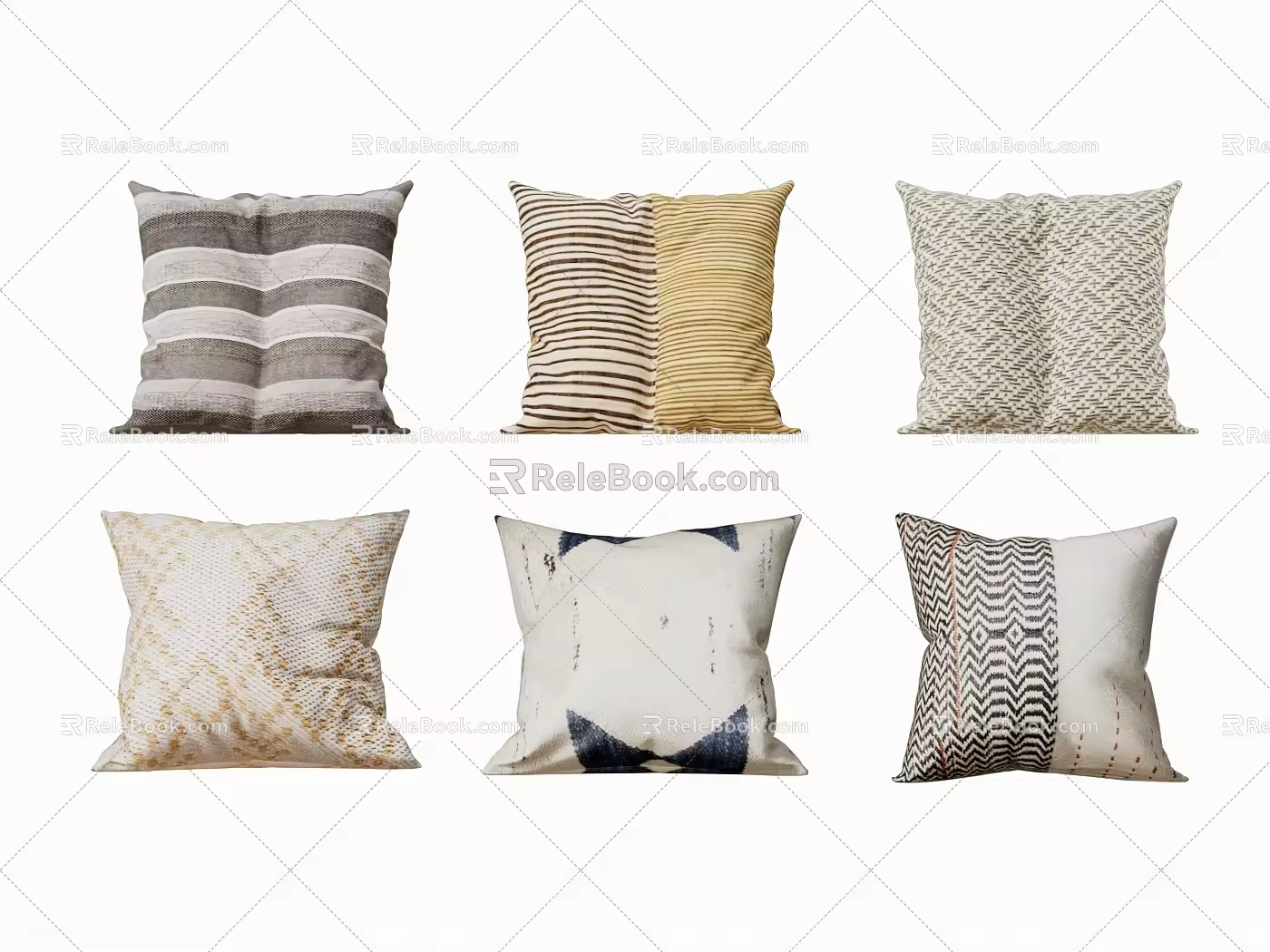 Simple Pillow Nordic Pillow Striped Pillow Geometric Pattern Pillow Sofa Pillow 3d model
