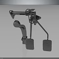Car Brake And Accelerator Pedal Assembly Featuring Metal Mechanical Structure And Spring Linkage 3d model