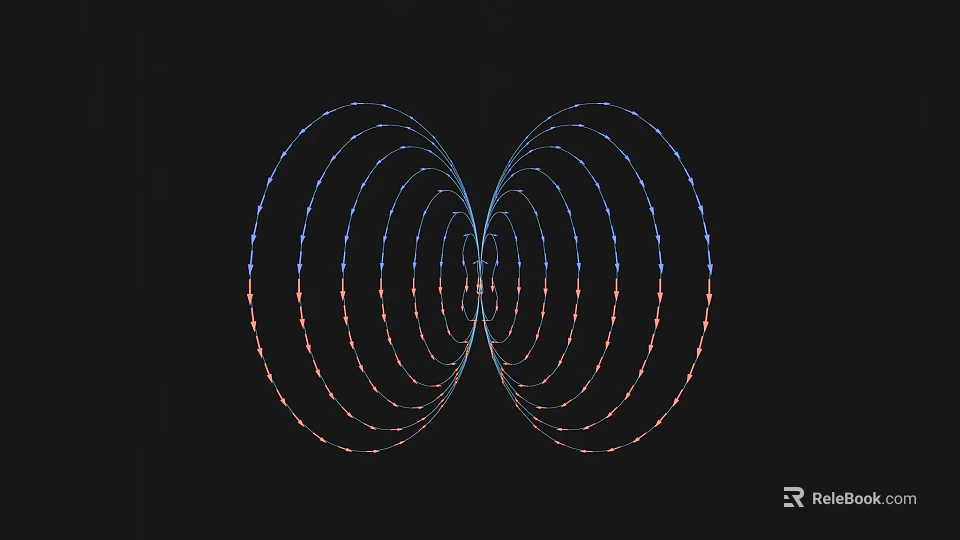Modern Symmetric Circular Decorative Light With Blue And Orange Illuminated Rings 3d model 