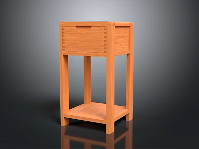 Wooden Entryway Side Cabinet with Drawer and Lower Shelf Simple Design for Home Decor 3d model