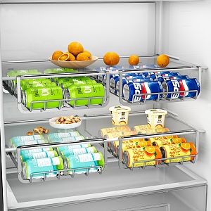 Refrigerator cans storage rack 3d model