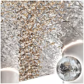 Luxurious Modern Ceiling Design With Metallic Reflective Texture And Water Drop Pattern