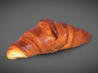 Freshly Baked Golden Brown Croissant With Flaky Layers And Buttery Texture 3d model