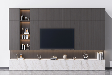 Modern TV background cabinet TV background wall 3d model