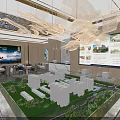 Exquisite Modern Real Estate Sales Office With Residential Project Sand Table And Comfortable Negotiation Area