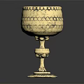Ornate Gold Trophy Featuring Intricate Engraved Patterns And Elegant Base Design 3d model
