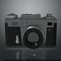Vintage Electronic Camera Featuring Classic Design Metal Body And Lens