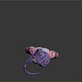 3D Fantasy Female Character With Purple Braided Hair White Top And Lightning Patterns