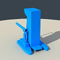 Blue Manual Hydraulic Industrial Equipment Tool With Base And Operating Handle 3d model